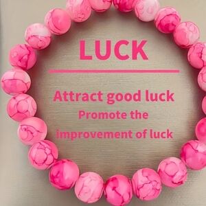 Pink Luck Beaded Bracelet